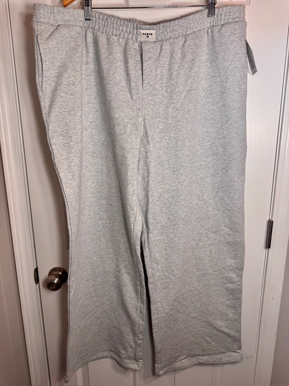 NWT PARKE Classic Heather Grey Wide Leg Boxer Waistband Fleece 2X.